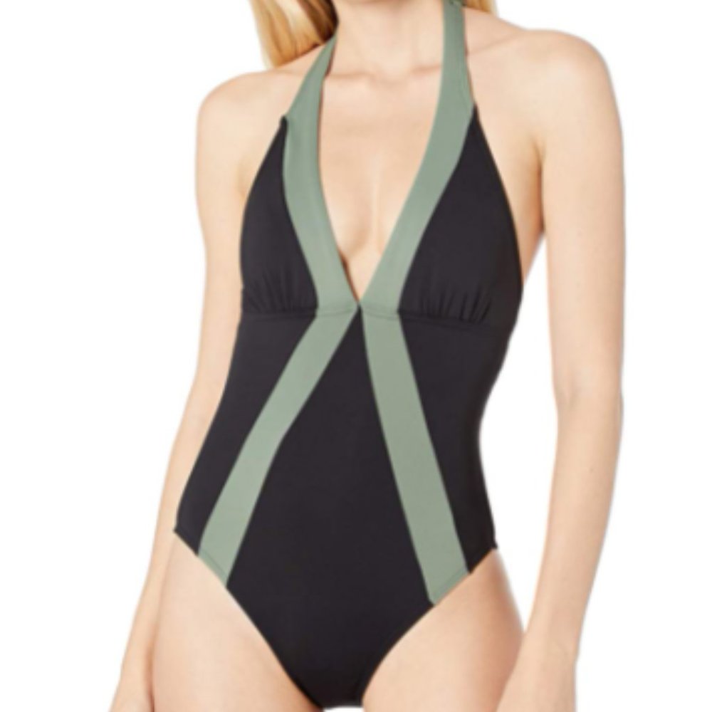 Vince Camuto Women's Halter One Piece with Colorbl